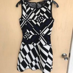 Geometric Fit and Flare Knit Dress